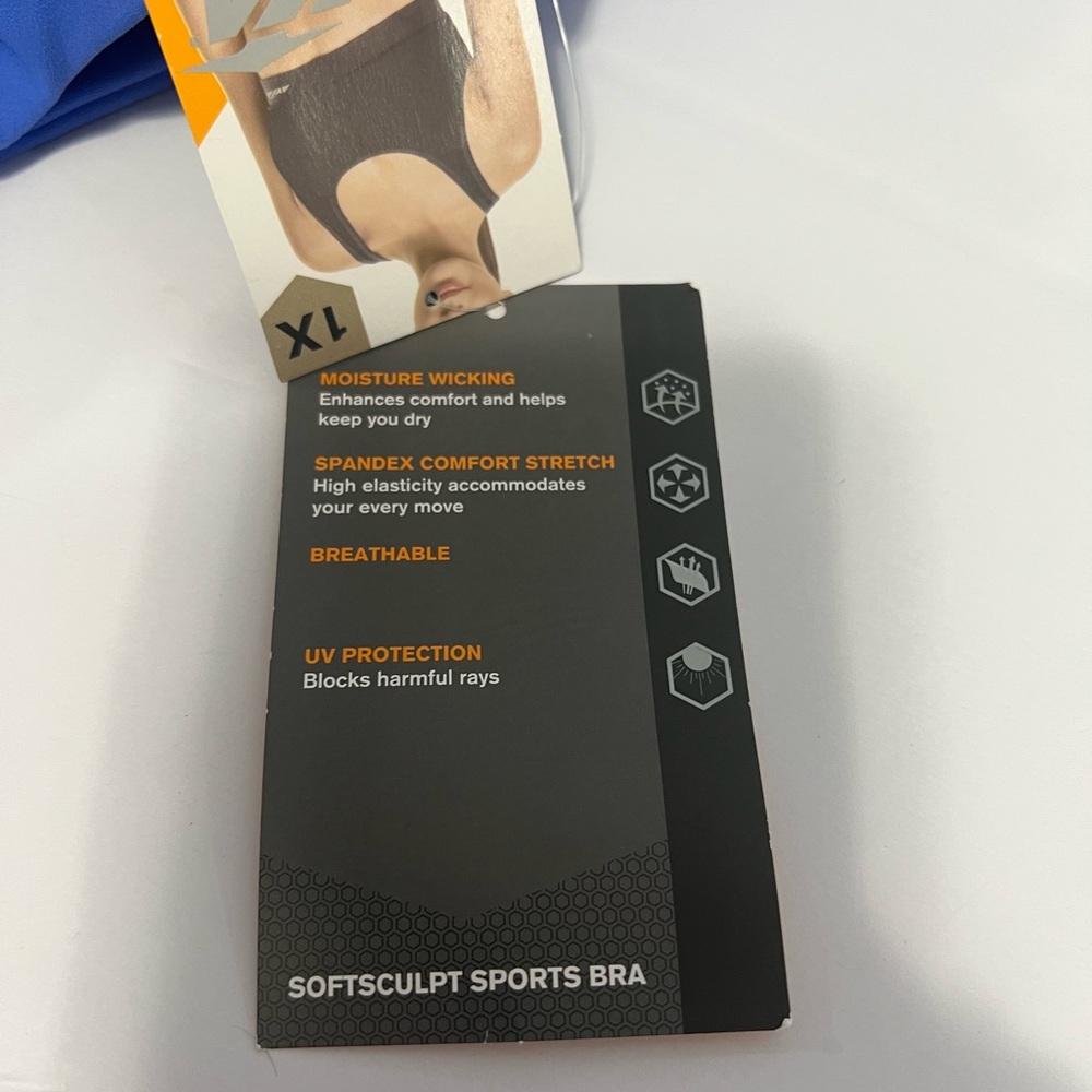 Avia blue Women's SoftSculpt Longline Sports Bra, Size 1X - Picture 5 of 6